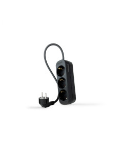 Nanocable Regleta de Enchufes con 3 Tomas, 1.4 m, Negro