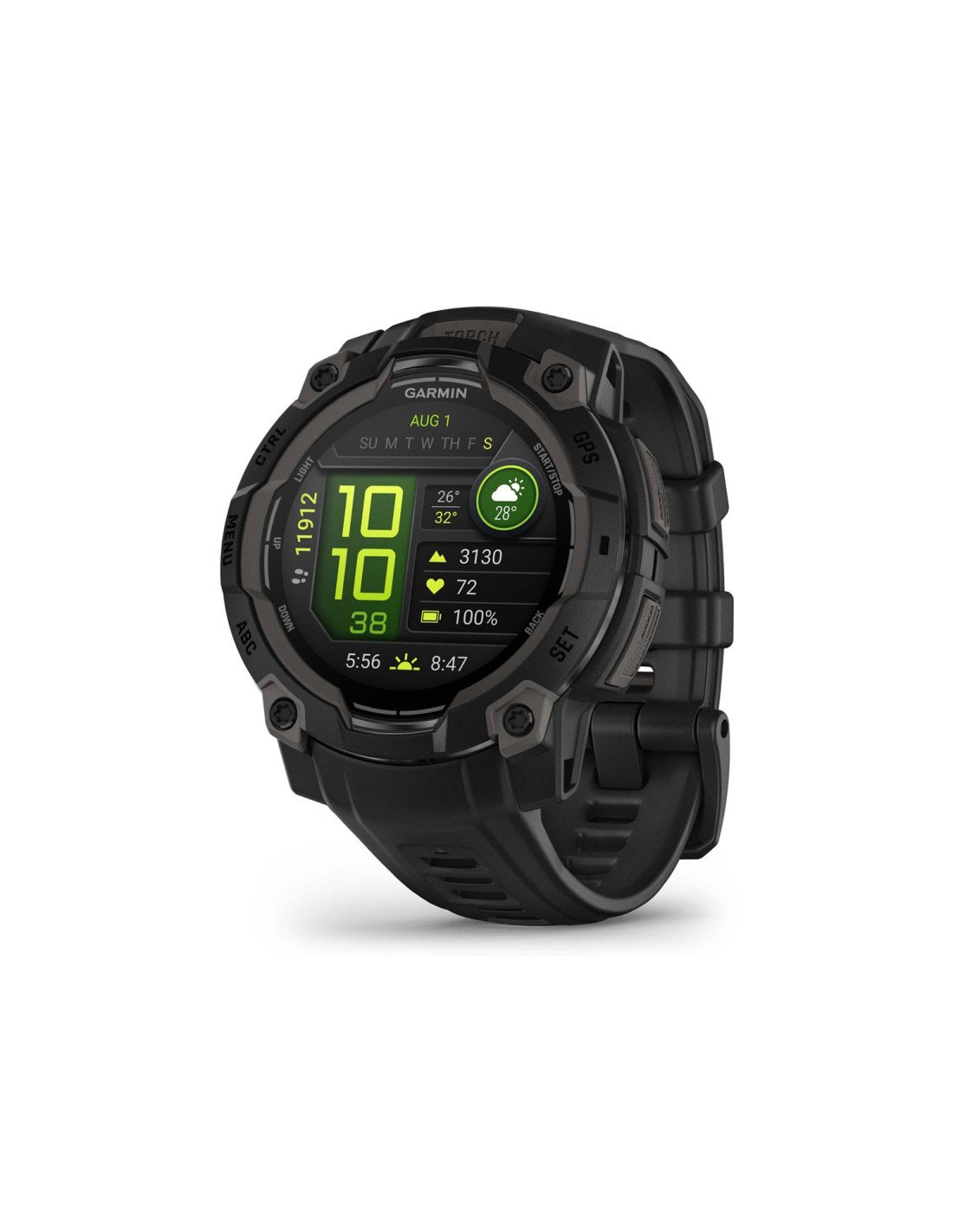 Garmin Instinct 3 AMOLED 3,05 cm (1.2") 45 mm Digital 390 x 390 Pixeles Pantalla táctil Negro GPS (satélite)