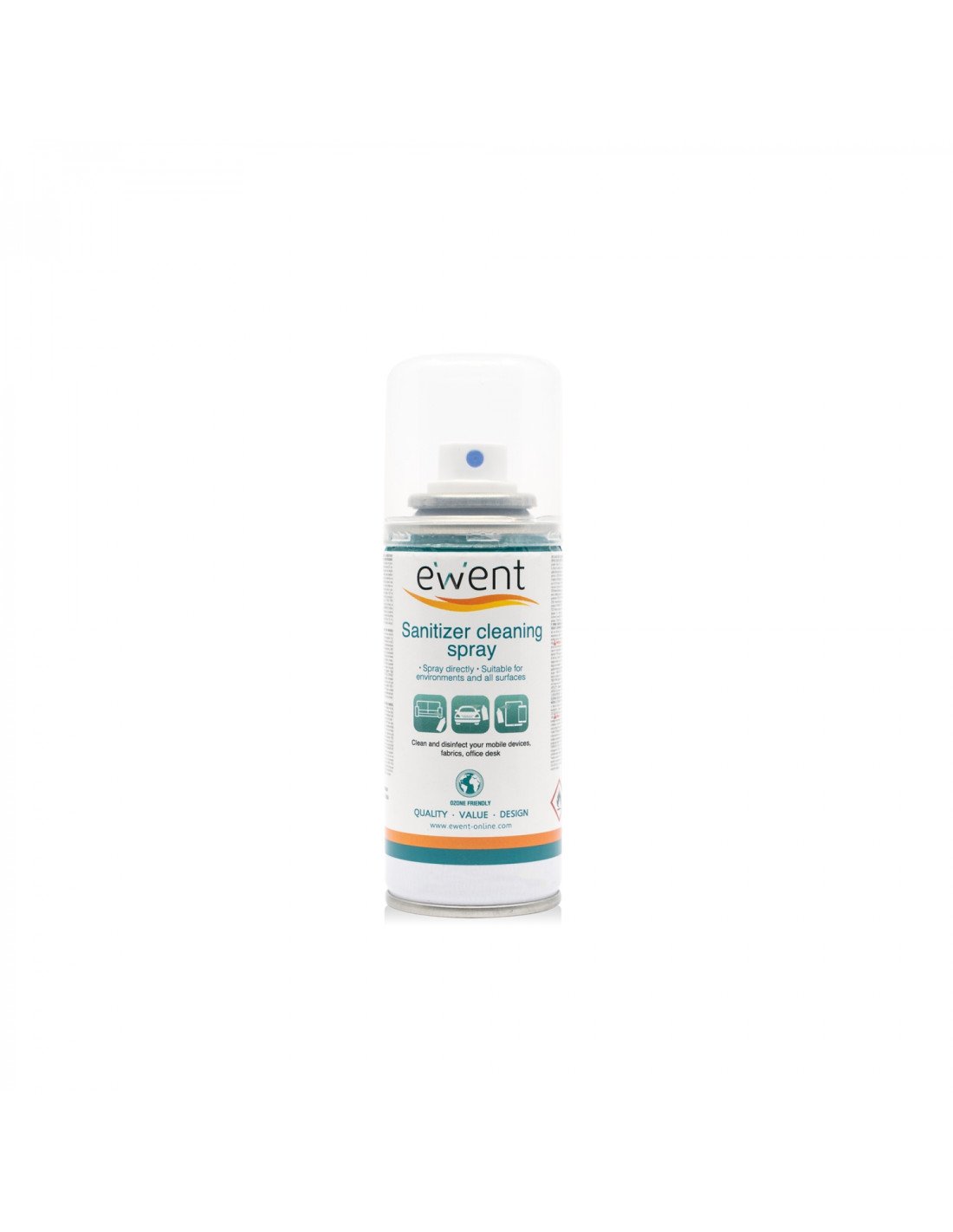 Ewent Spray desinfectante para superficies universal limpieza de equipos EW5675