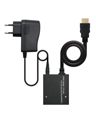 Nanocable HDMI DUPLICADOR V1.3 1X2 CON ALIM. Y PIGTAIL 50 CM