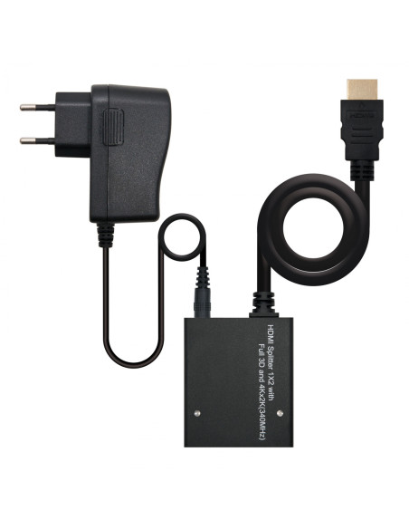 Nanocable HDMI DUPLICADOR V1.3 1X2 CON ALIM. Y PIGTAIL 50 CM