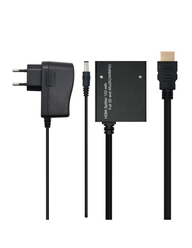 Nanocable HDMI DUPLICADOR V1.3 1X2 CON ALIM. Y PIGTAIL 50 CM