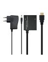 Splitter hdmi 1x2 con alimentacion nanocable 50cm negro 10.25.3502