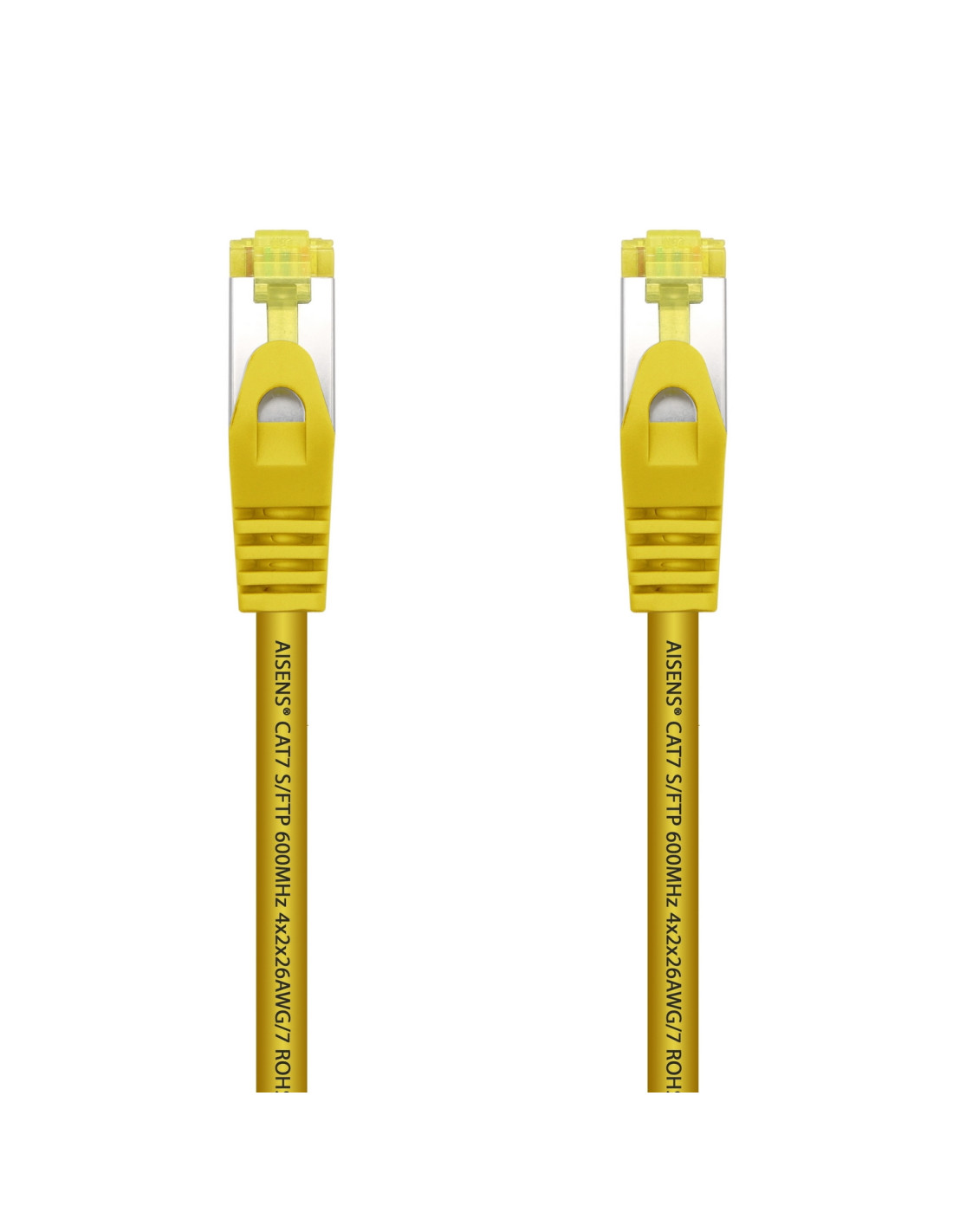 AISENS Cable De Red Latiguillo RJ45 LSZH Cat.7 600 MHz S/FTP PIMF AWG26, Amarillo, 0.5 m