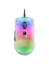 Mars Gaming MMRW Blanco, Ratón Gaming RGB Chroma Estructura Translúcida Ultra-ligera 58g 12800 DPI Switches Mecánicos HUANO