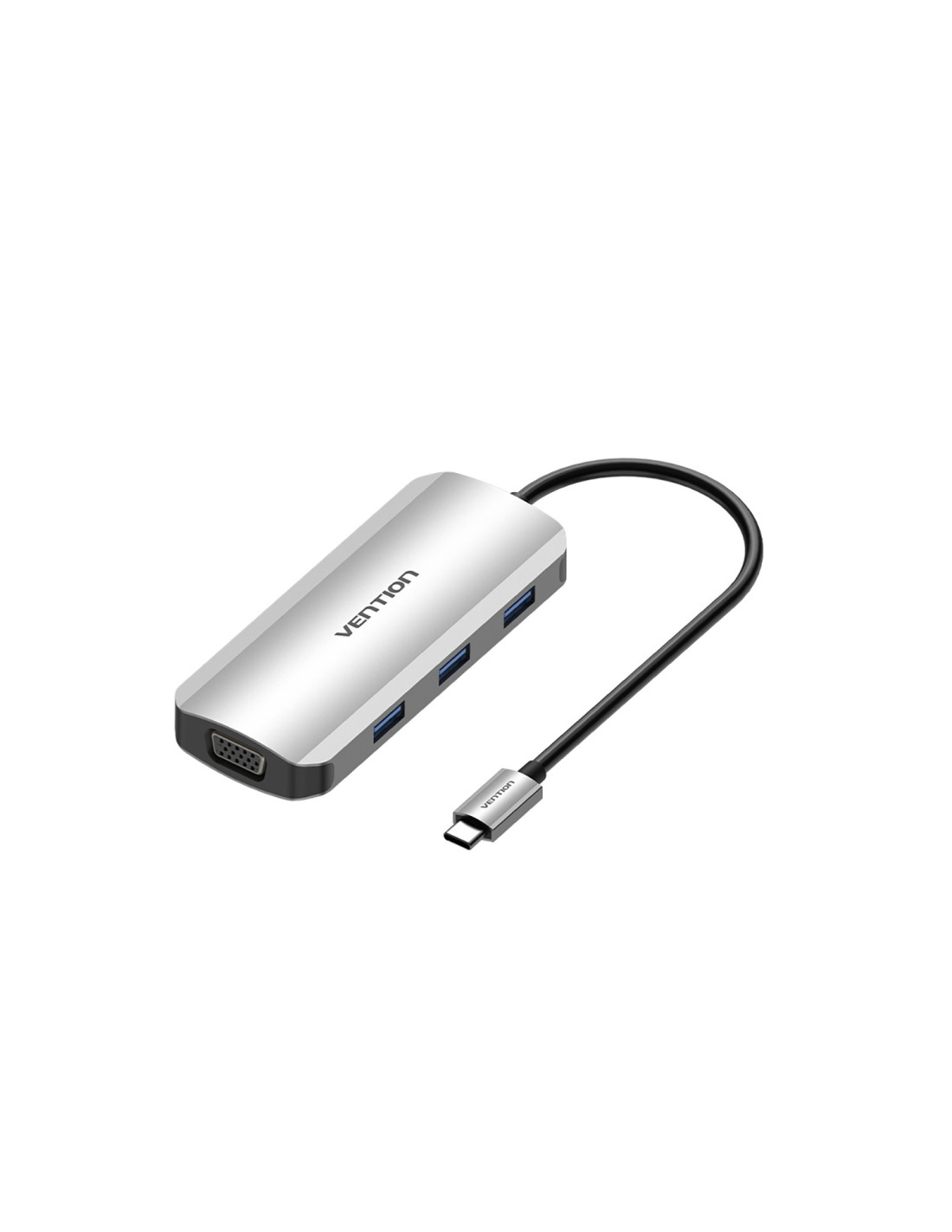 Vention Docking USB Tipo-C TOIHB/ 1xHDMI/ 1xVGA/ 3xUSB/ 1xUSB Tipo-C PD/ Gris