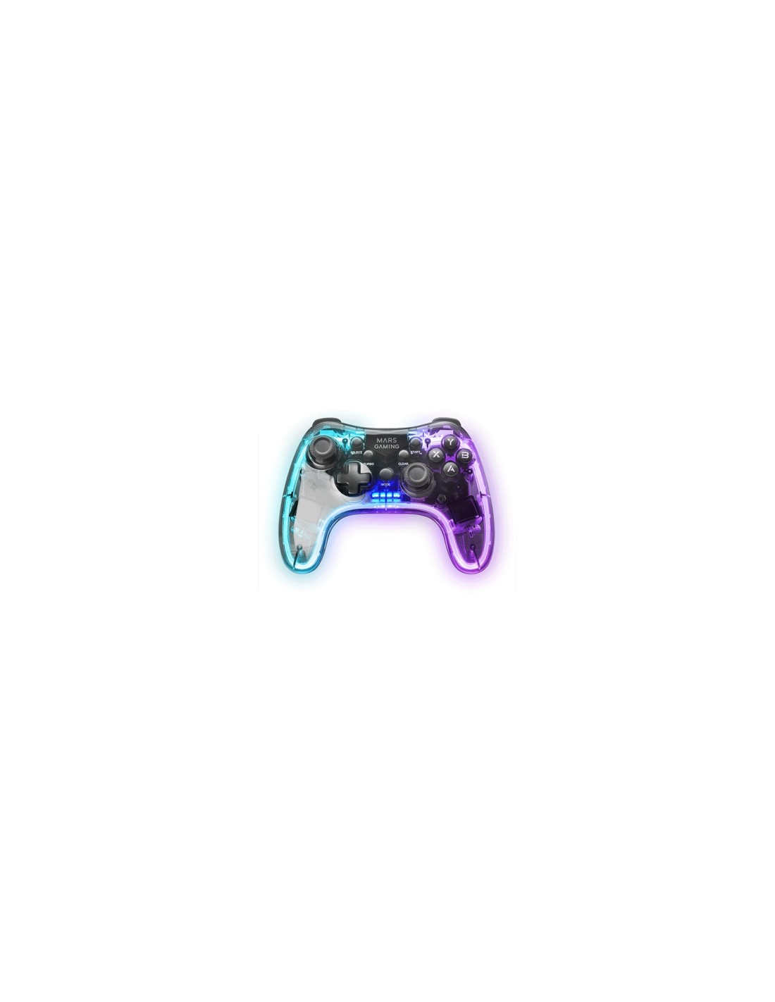 Mars Gaming MGP-24 Gamepad Inalámbrico 2.4GPRO Neon RGB Vibración Háptica Dual Joysticks Analógicos Mando para PC PS3 PS4 PS5 XB