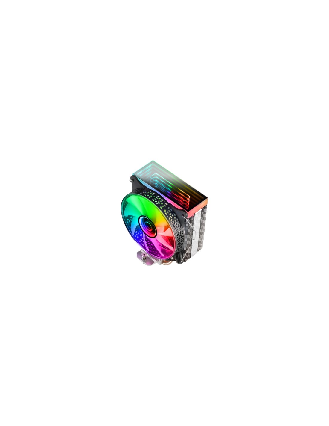 Mars Gaming MCPU-VR Negro Disipador CPU Doble Espejo Infinito ARGB 4 Heatpipes HCT TDP 180W Ventilador Ultra-silencioso PWM 12cm