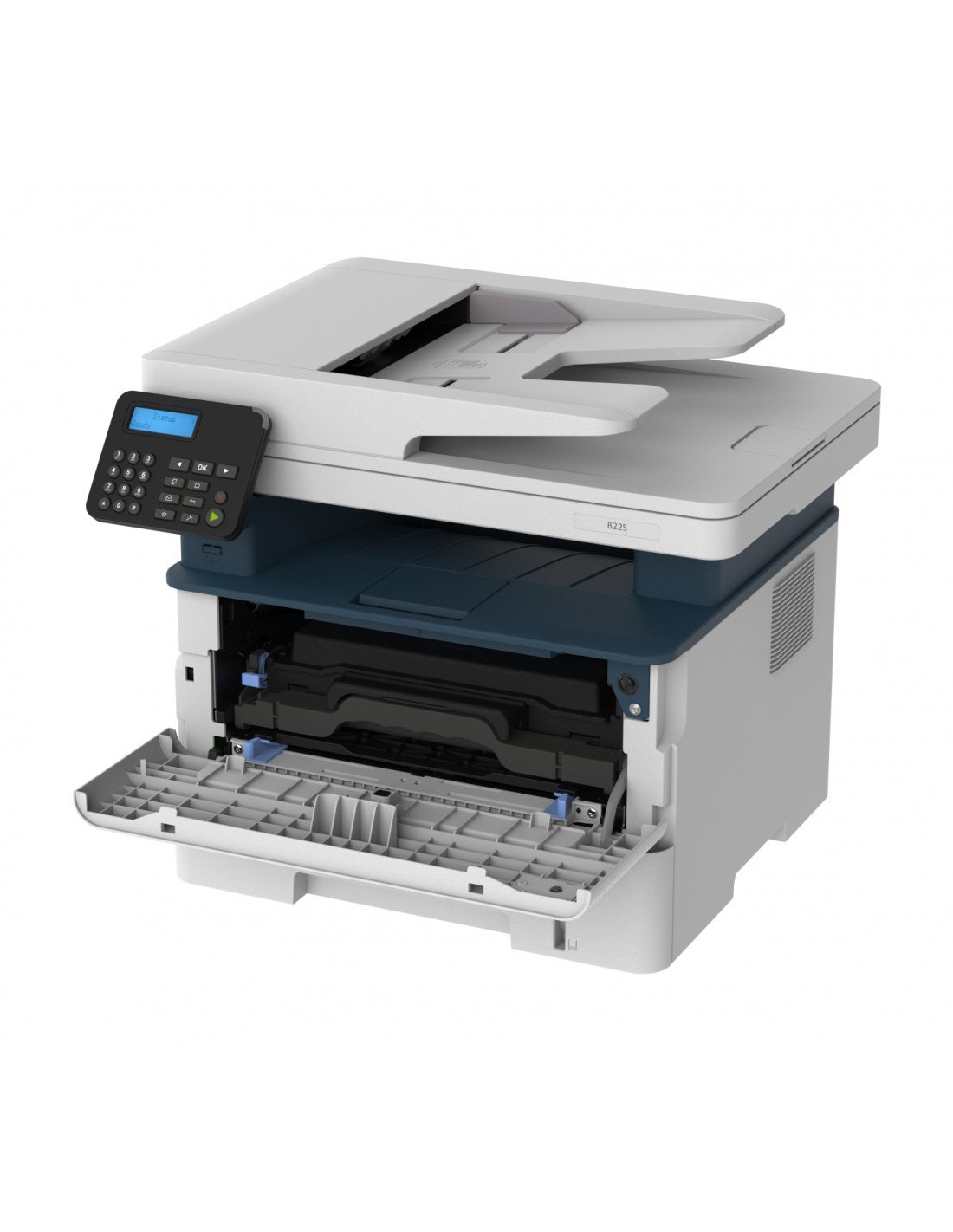 Xerox B225 Impresora multifuncion laser duplex escaner PS3 PCL5e/6 ADF 2 bandejas azul blanco