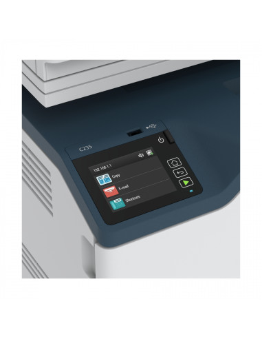 Xerox C235 Impresora multifuncion laser duplex A4 22 ppm escaner fax PS3 PCL5e/6 ADF 2 bandejas azul blanco