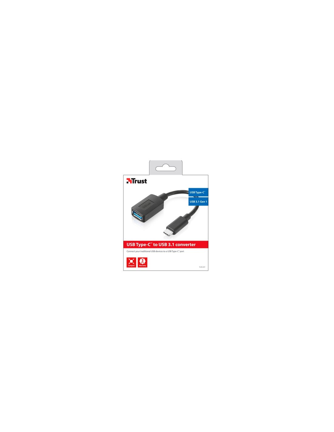 ADAPTADOR USB C M A USB A H TRUST NEGRO 20967