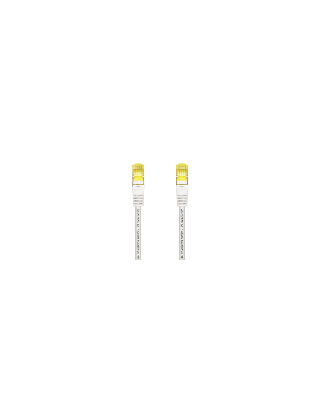 AISENS Cable De Red Latiguillo RJ45 LSZH Cat.7 600 MHz S/FTP PIMF AWG26, Blanco, 0.5 m