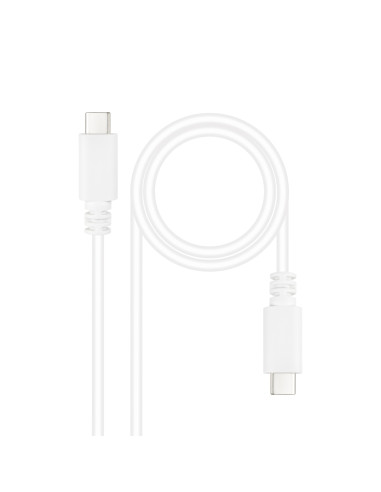Nanocable Cable USB 2.0 3A, tipo USB-C/M-USB-C/M, Blanco, 1.5 m