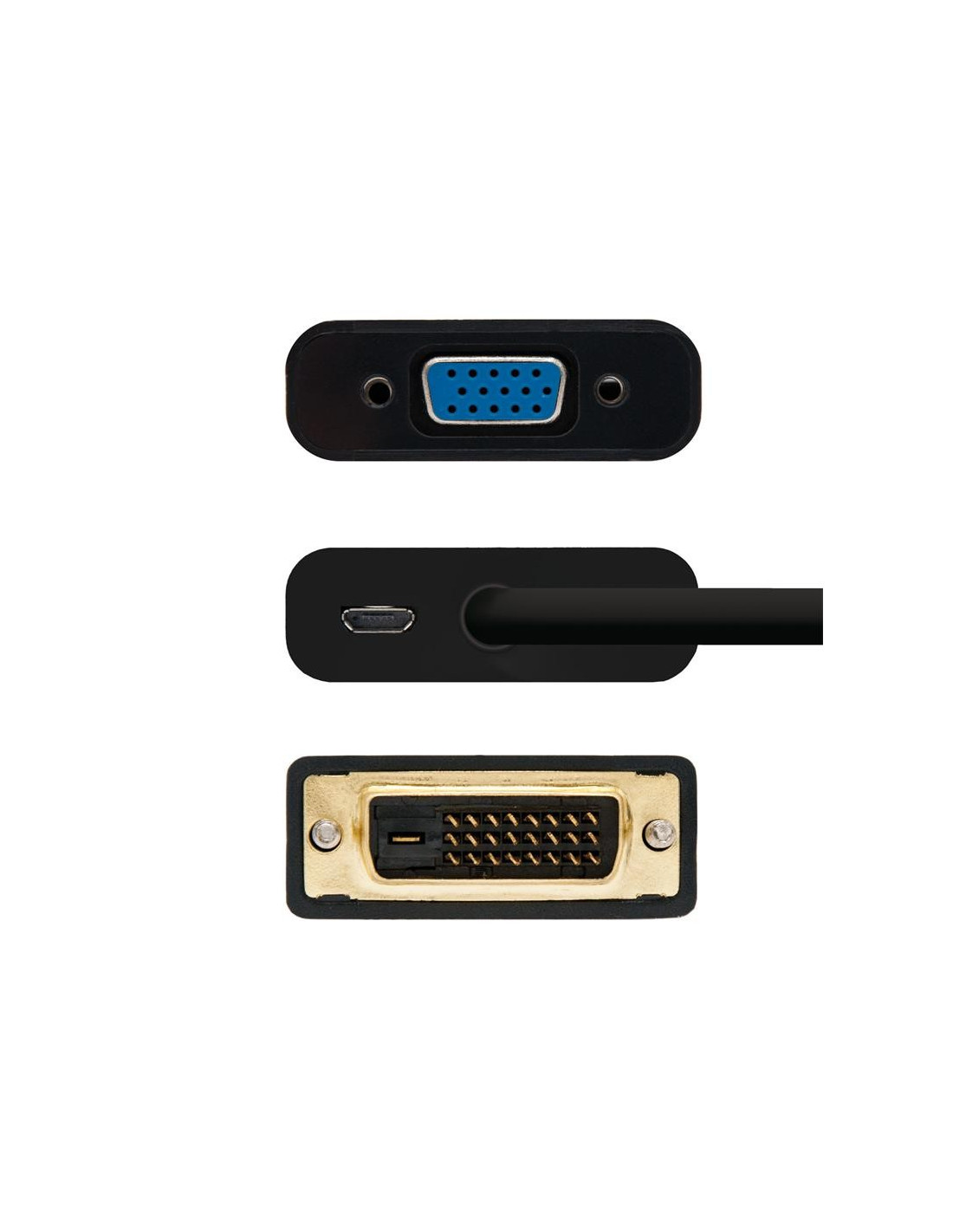 CABLE CONVERSOR DVI A M-SVGA 10CM BLACK