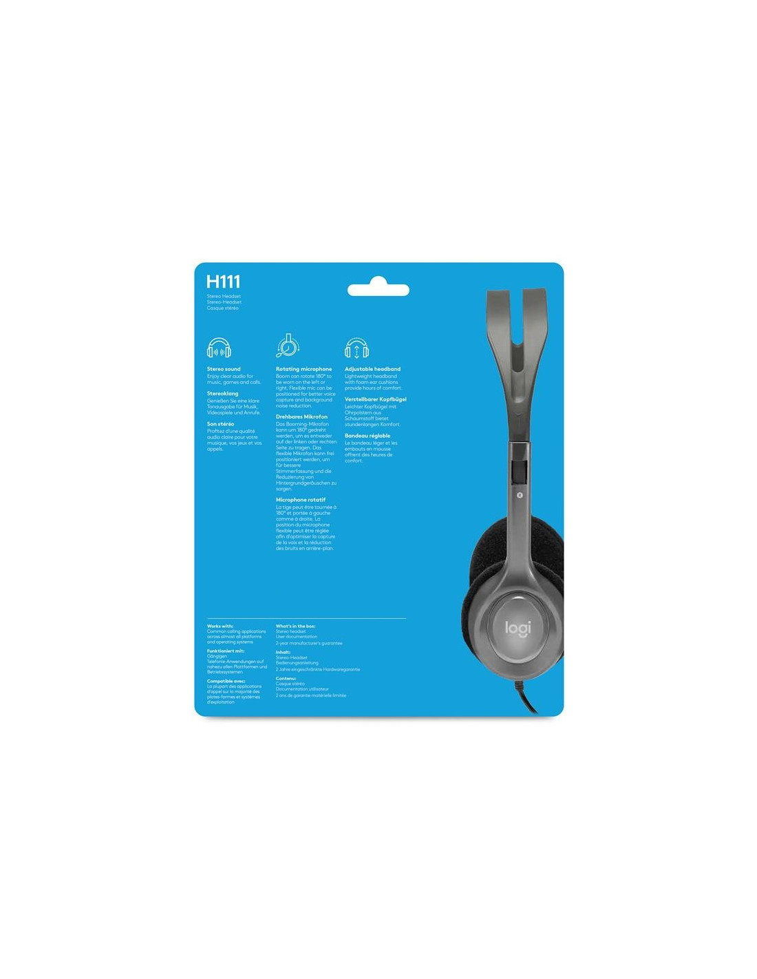 AURICULARES + MICROFONO LOGITECH H111