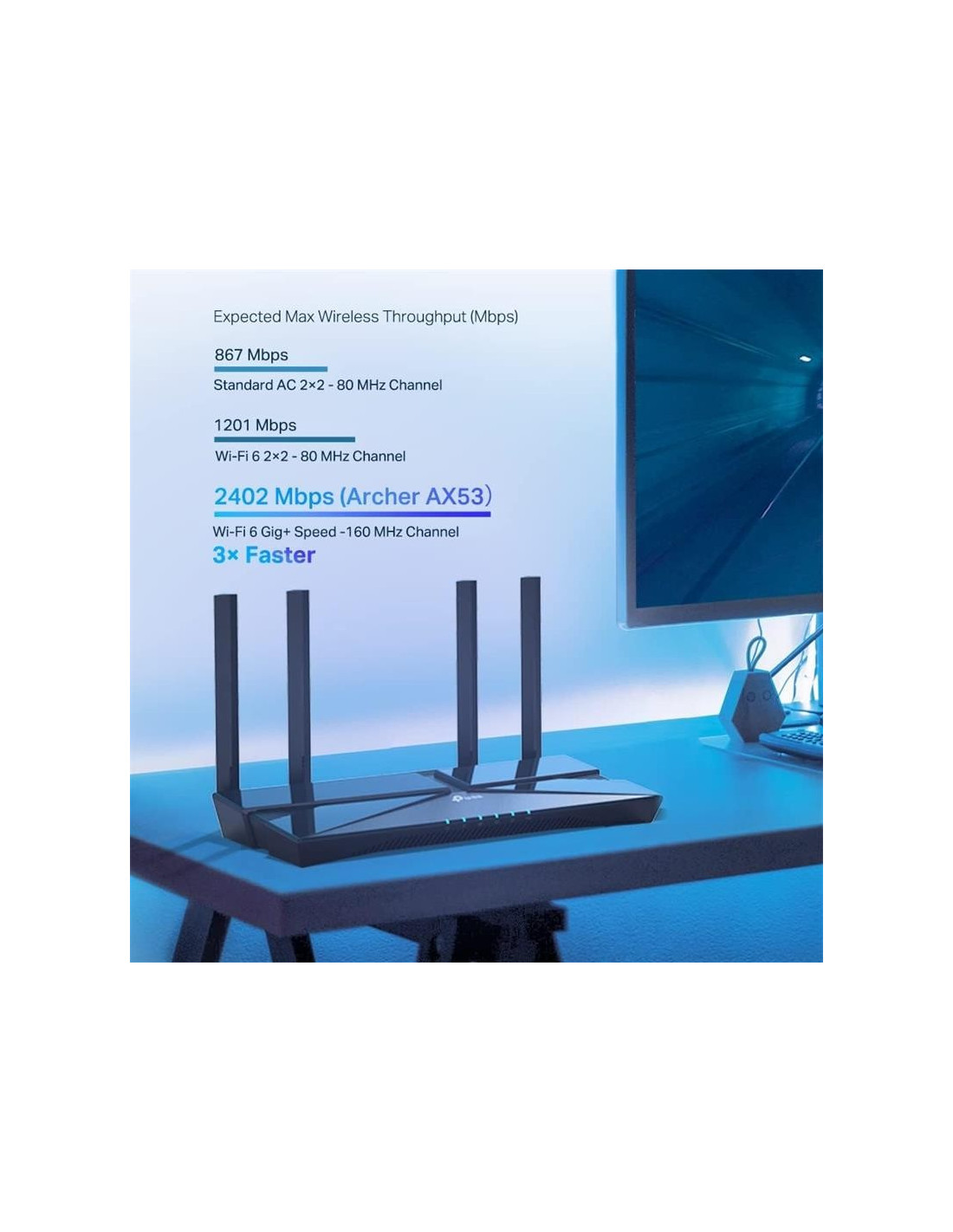 WIRELESS ROUTER TP-LINK ARCHER AX53 WIFI 6 AX3000
