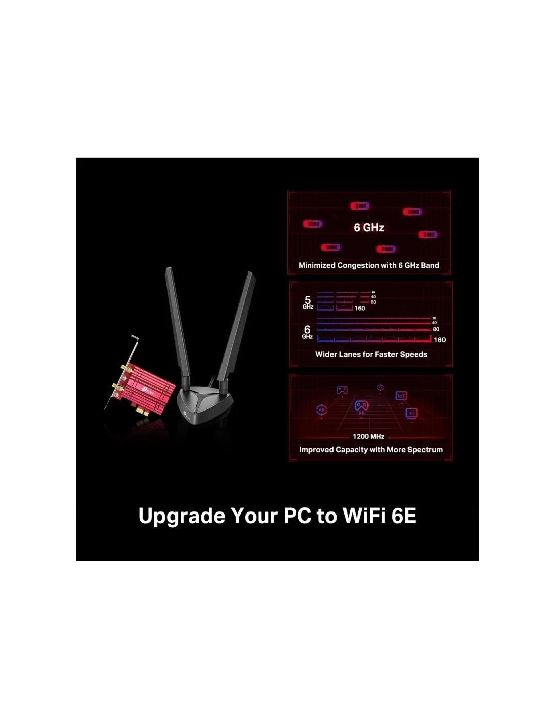 WIRELESS ADAPTADOR PCIE TP-LINK ARCHER TXE75E WIFI 6E AXE5400