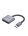 CABLE CONVERSOR VENTION USB-C/M - 2X USB-C/H AUDIO/CARGA GREY