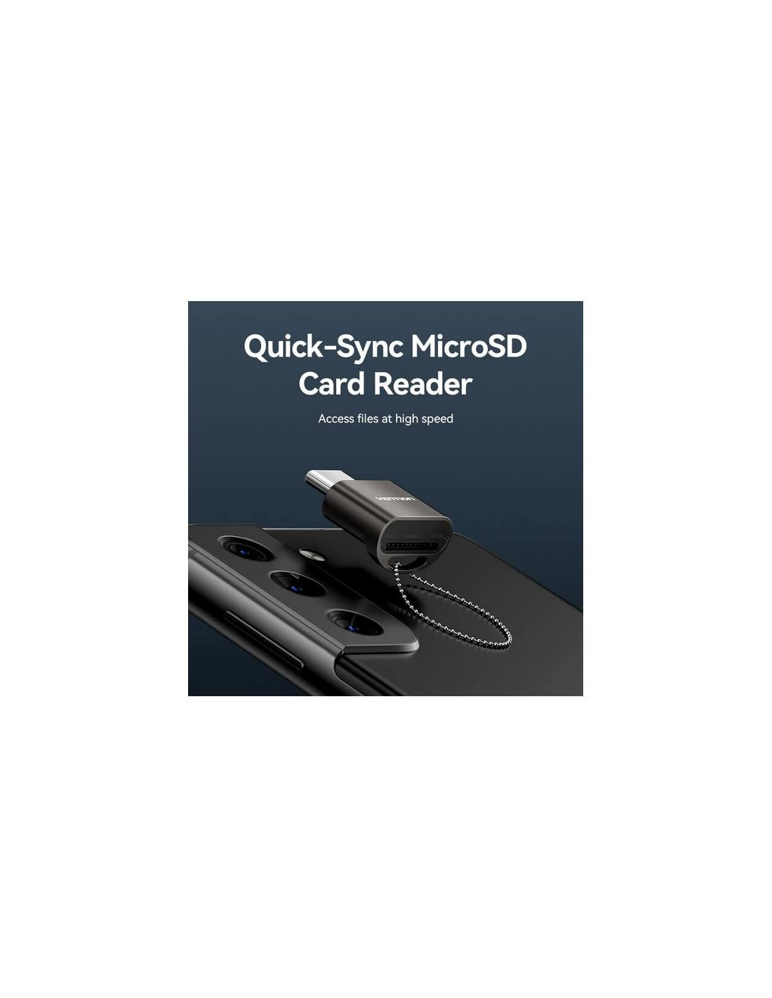 LECTOR DE TARJETAS EXTERNO VENTION USB-C MICROSD BLACK