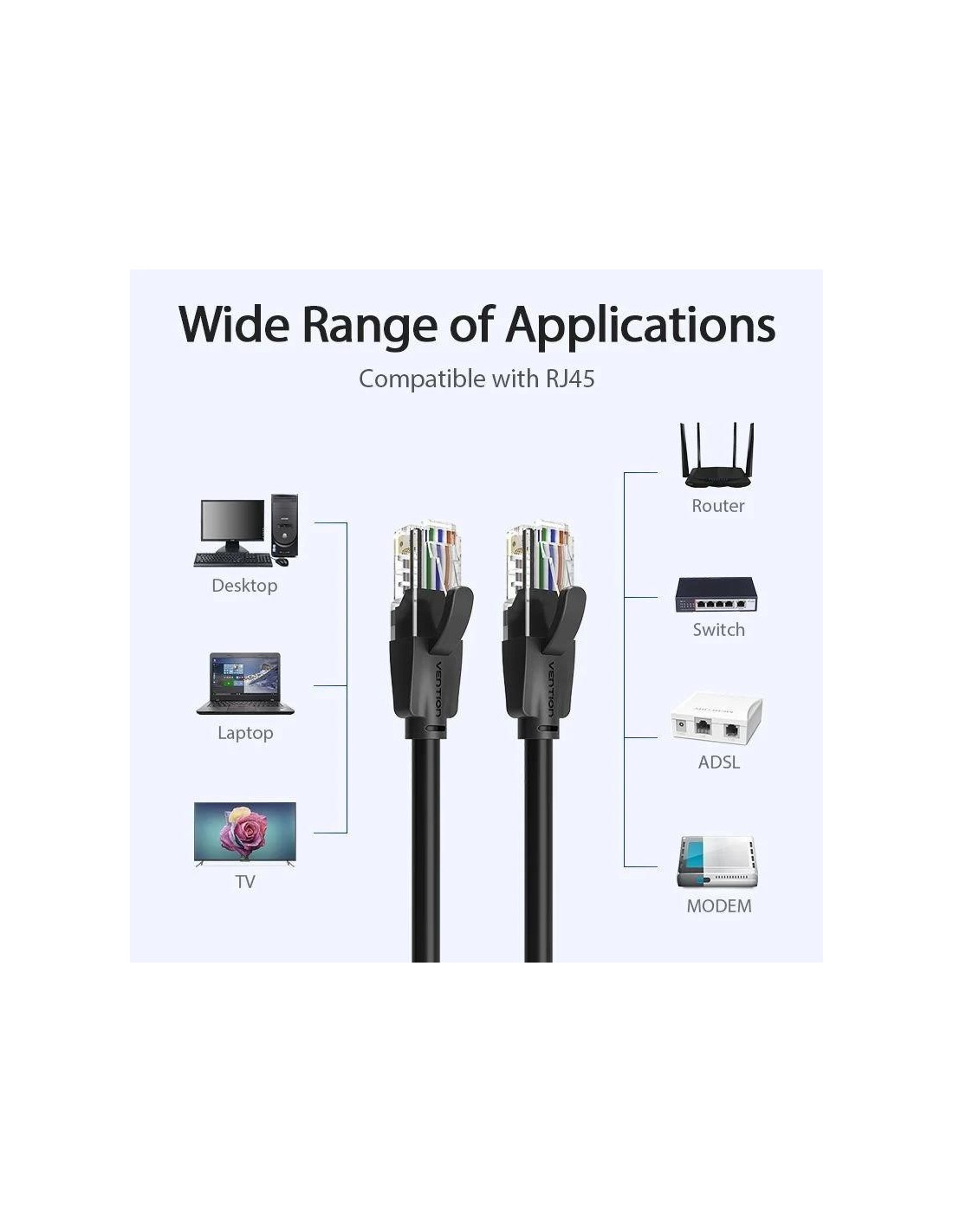 CABLE DE RED CAT.6 UTP 10M VENTION BLACK