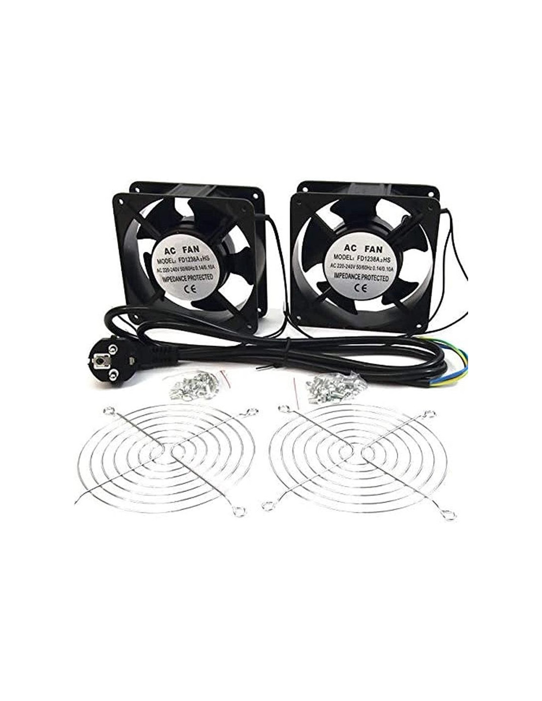 VENTILADOR DOBLE 12 CM POWERGREEN ARMARIO RACK