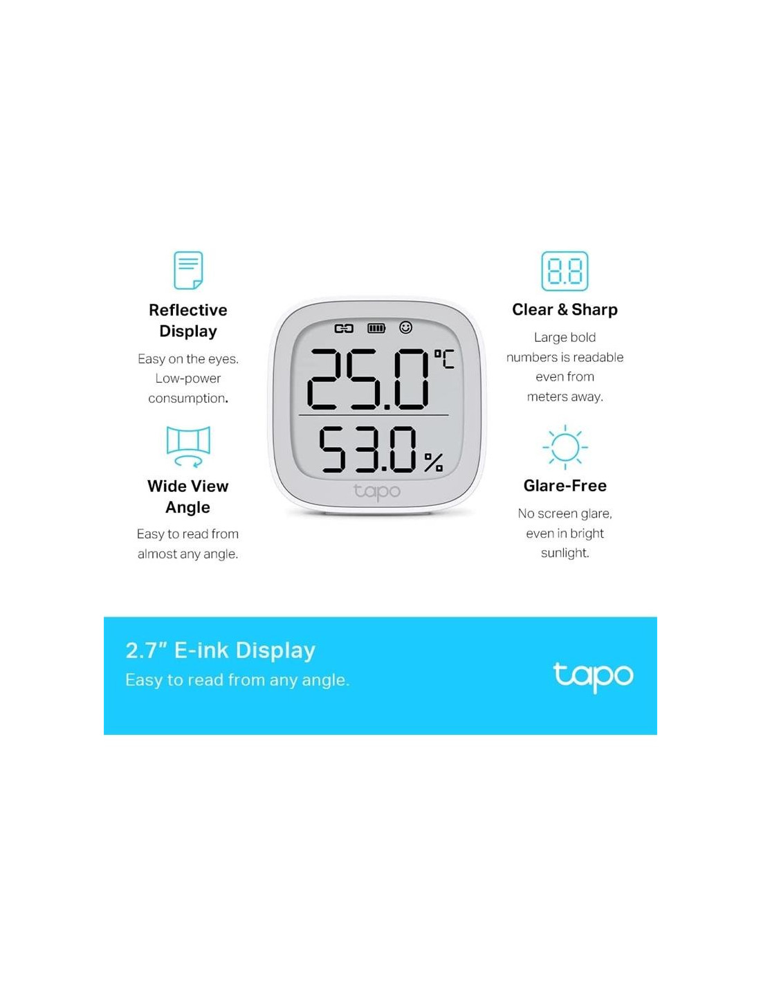 SENSOR TP-LINK TAPO T315 TEMPERATURA/HUMEDAD WIRELESS