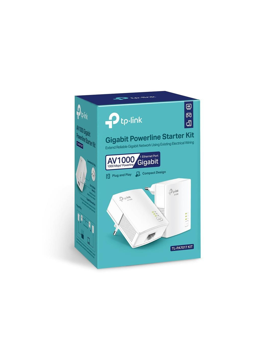 POWERLINE TP-LINK TL-PA7017KIT ETHERNET 2UDS 1GB