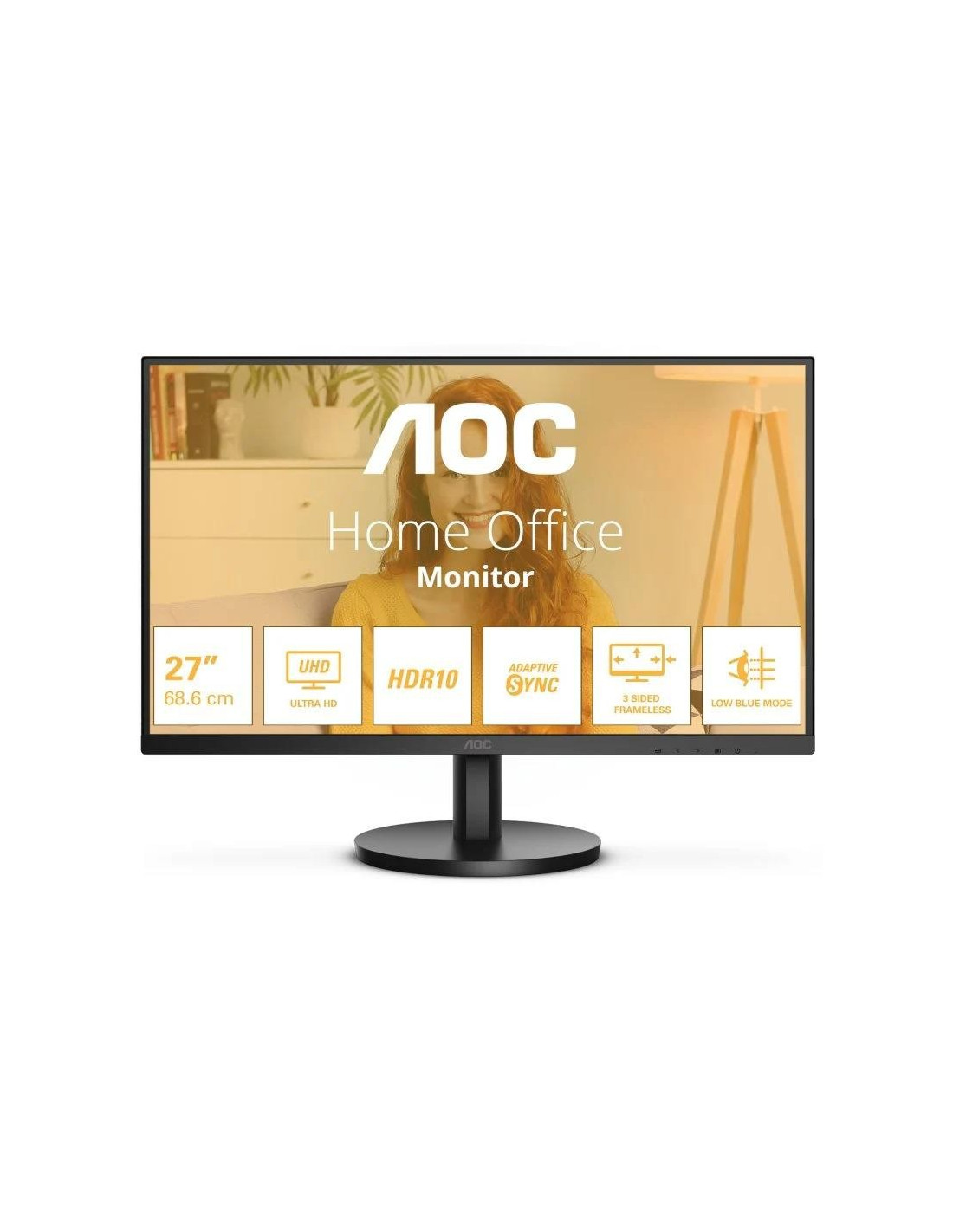 MONITOR AOC 27 4K UHD MULTIMEDIA HDMI DP BLACK