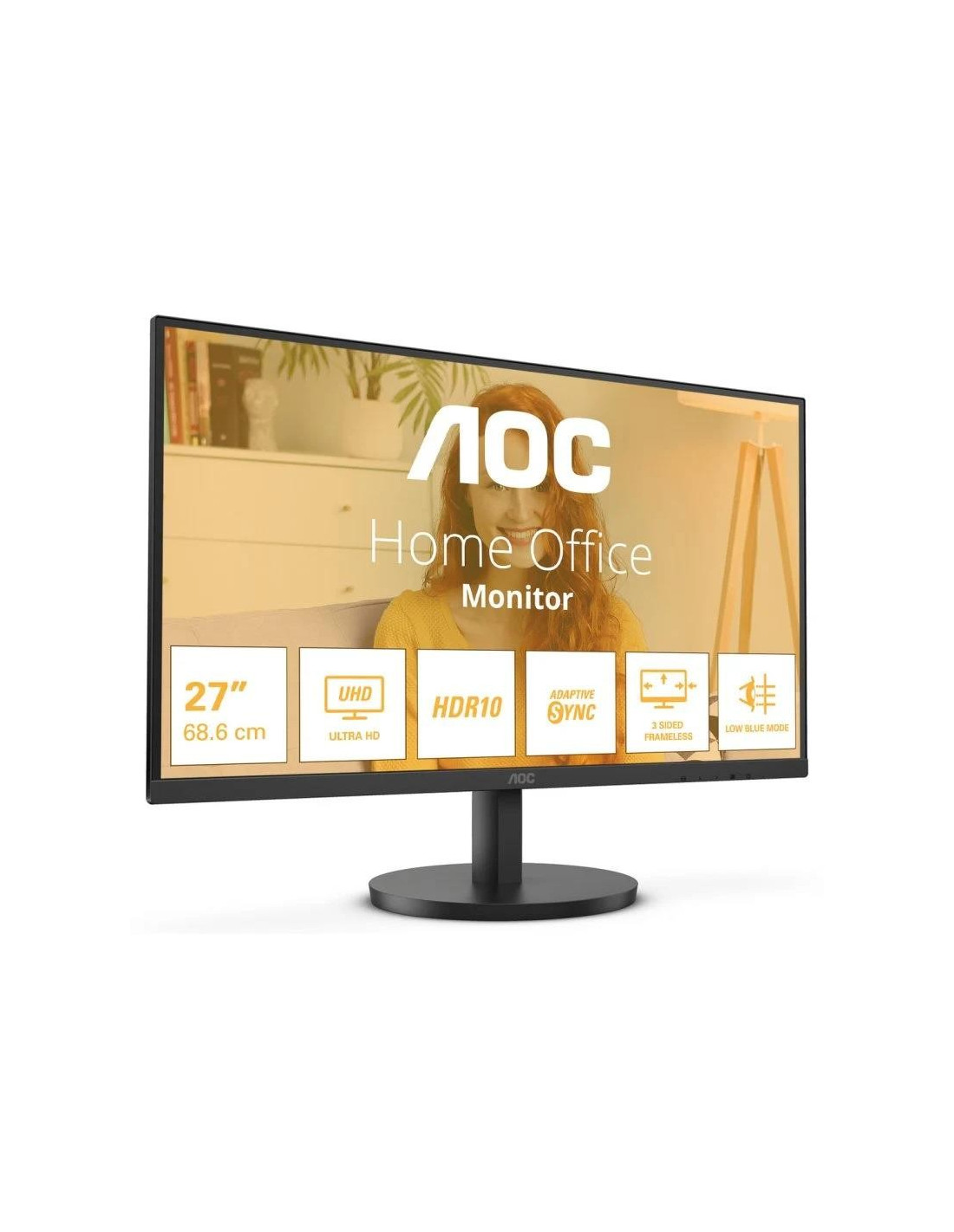 MONITOR AOC 27 4K UHD MULTIMEDIA HDMI DP BLACK