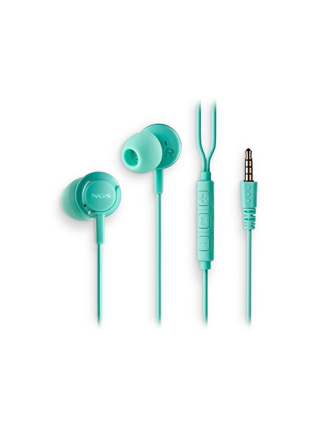 AURICULARES + MICROFONO NGS DRIFT IN EAR JACK 3,5MM GREEN MINT