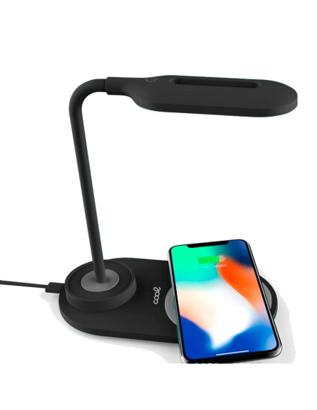 LÁMPARA LED + BASE CARGA INALAMBRICA NEGRO