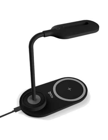 LÁMPARA LED + BASE CARGA INALAMBRICA NEGRO