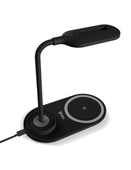 LÁMPARA LED + BASE CARGA INALAMBRICA NEGRO