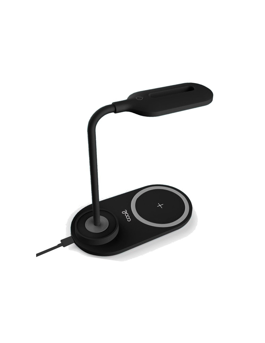 LÁMPARA LED + BASE CARGA INALAMBRICA NEGRO
