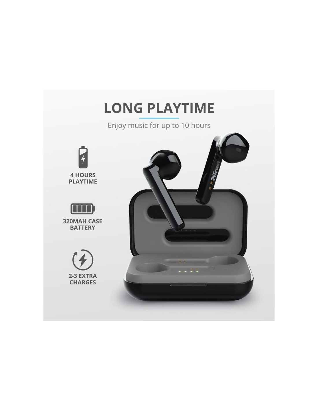 AURICULARES TRUST PRIMO TOUCH EARPHONES BLUETOOTH WIRELESS BLACK