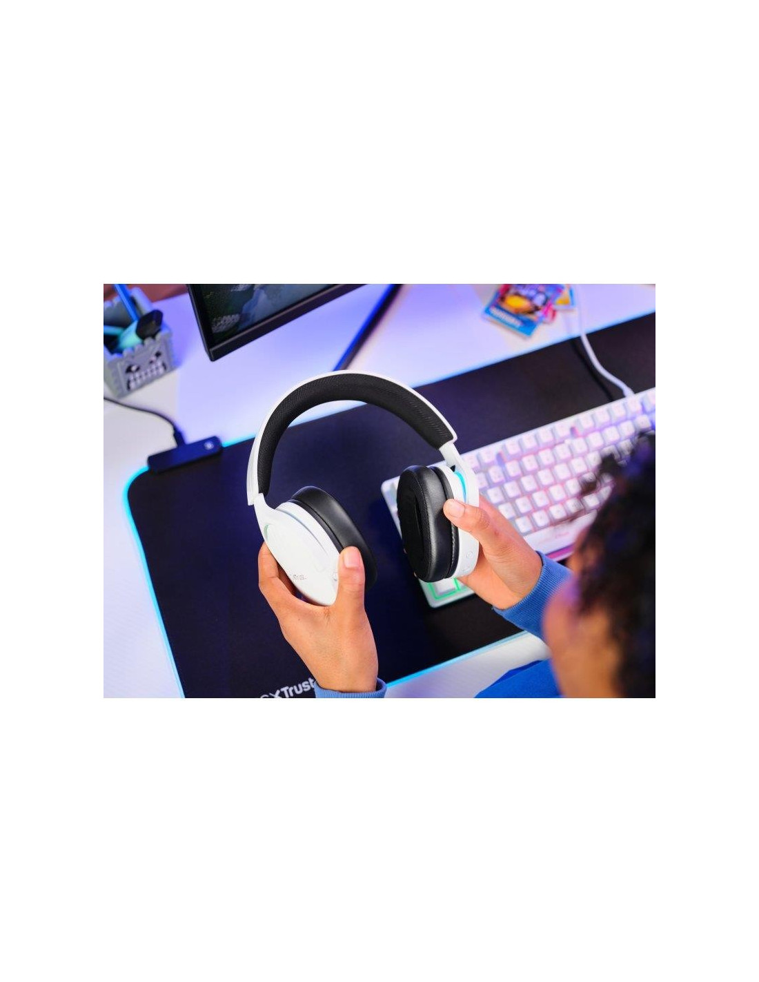 AURICULARES + MICROFONO TRUST GAMING RGB GXT 491W FAYZO HEADSET WIRELESS