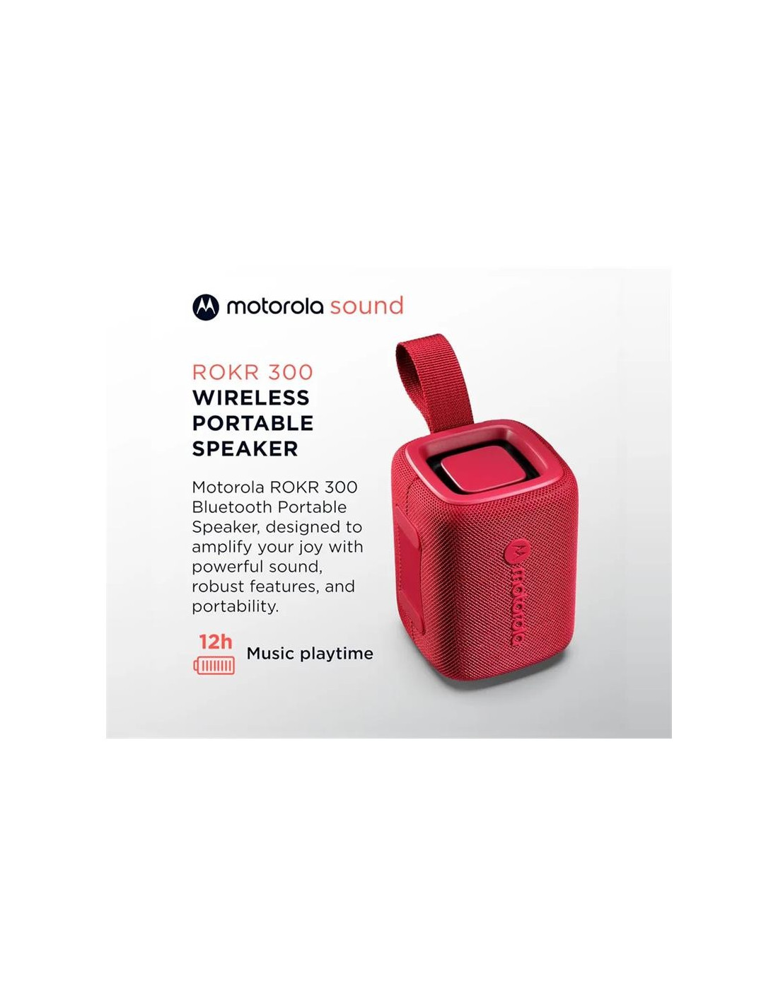 ALTAVOZ MOTOROLA ROKR 300 WIRELESS BLUETOOTH 5.3 IP67 RED