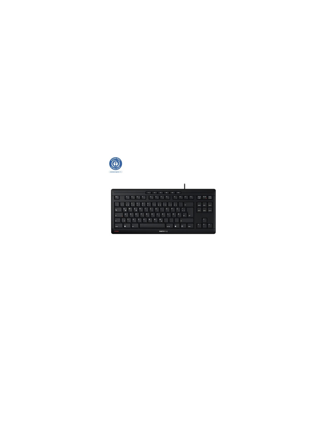 CHERRY STREAM KEYBOARD TKL teclado Universal USB AZERTY Francés Negro