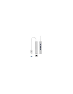 Nanocable Conversor USB-C a Ethernet Gigabit + 3xUSB 3.0, Plata, 15 cm