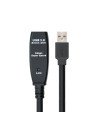 CABLE ALARGADOR NANOCABLE USB 3.0 CON AMPLIFICADOR CONECTORES TIPO A MACHO A TIPO A HEMBRA 15M NEGRO 10.01.0313