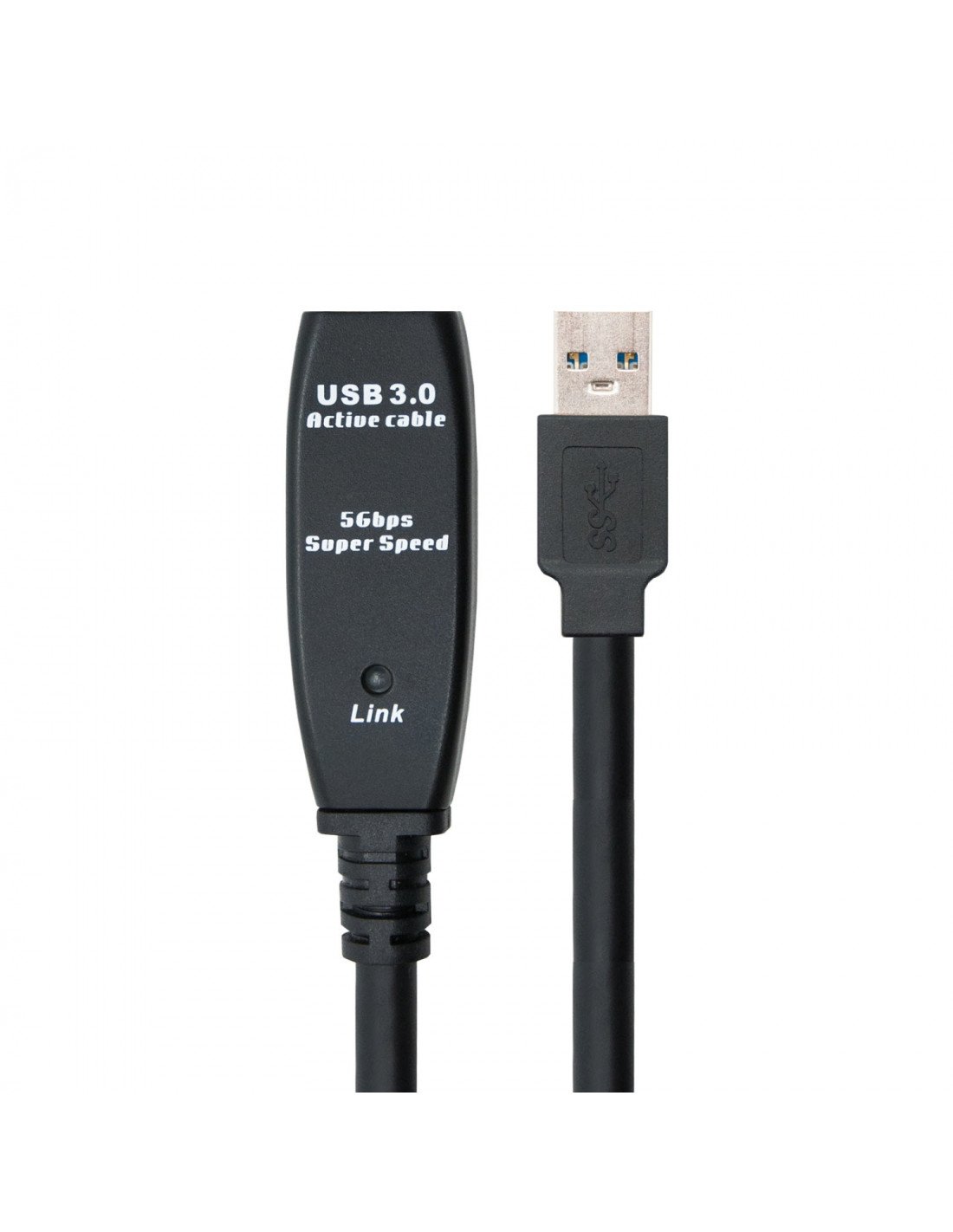 CABLE ALARGADOR NANOCABLE USB 3.0 CON AMPLIFICADOR CONECTORES TIPO A MACHO A TIPO A HEMBRA 15M NEGRO 10.01.0313