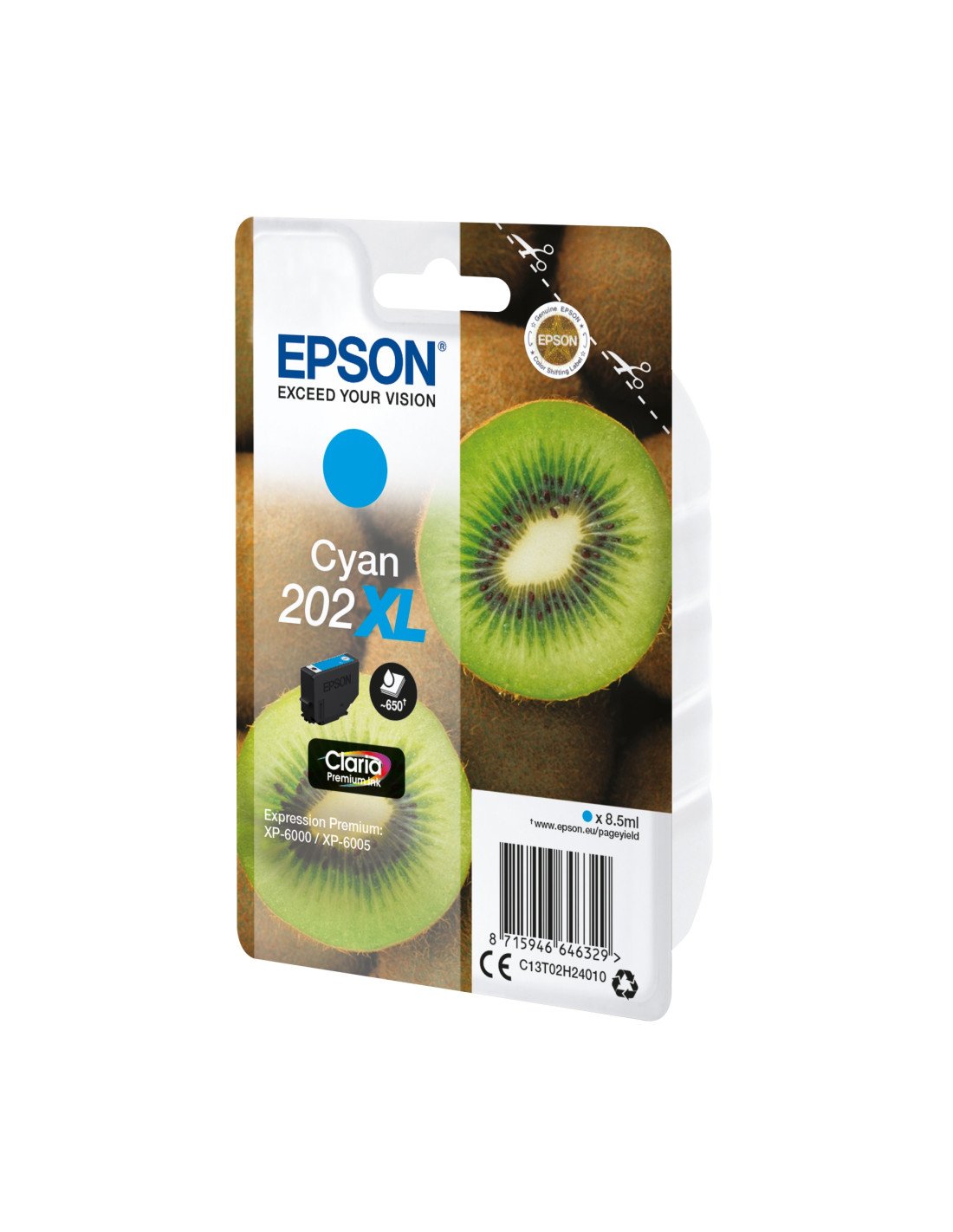 Cartucho Epson Kiwi Singlepack Cyan 202XL Claria Premium Ink C13T02H24010