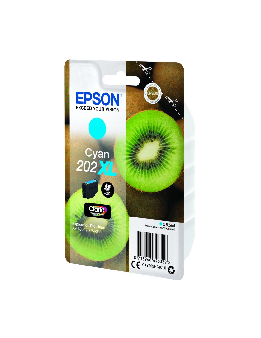 Cartucho Epson Kiwi Singlepack Cyan 202XL Claria Premium Ink C13T02H24010