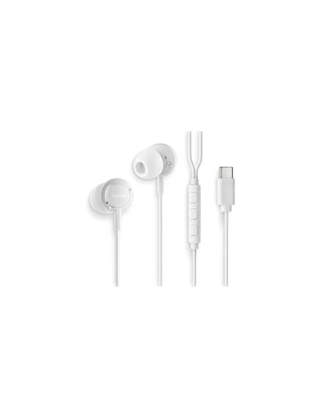 AURICULARES + MICROFONO NGS CROSS STEP IN EAR USB-C WHITE