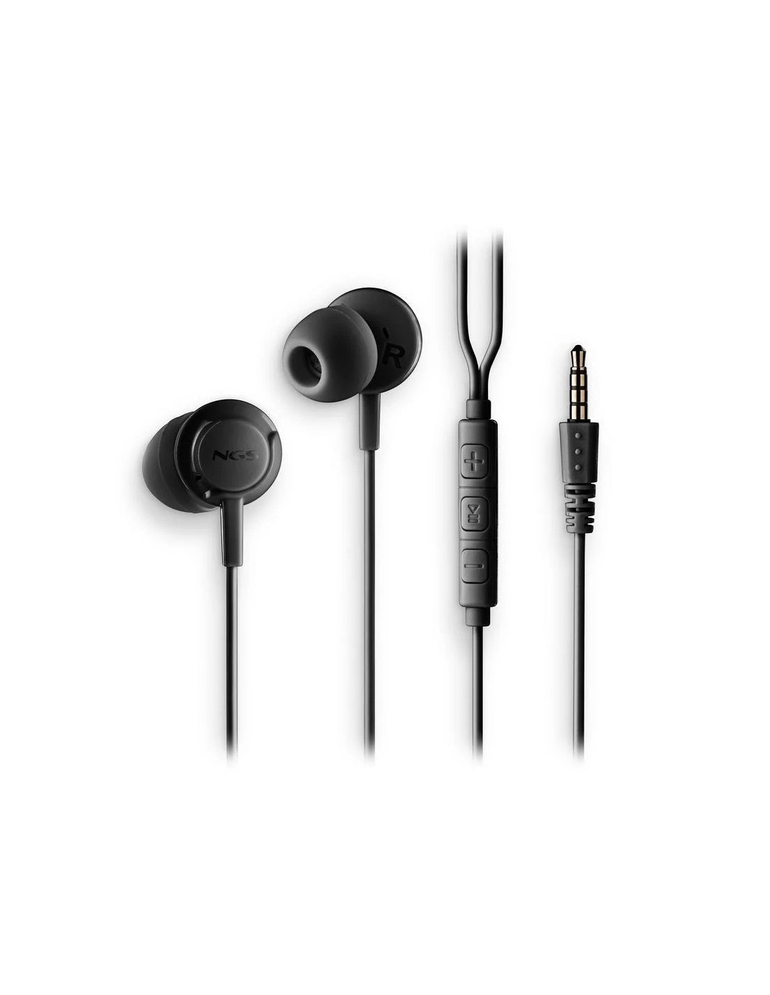 AURICULARES + MICROFONO NGS DRIFT IN EAR JACK 3,5MM BLACK