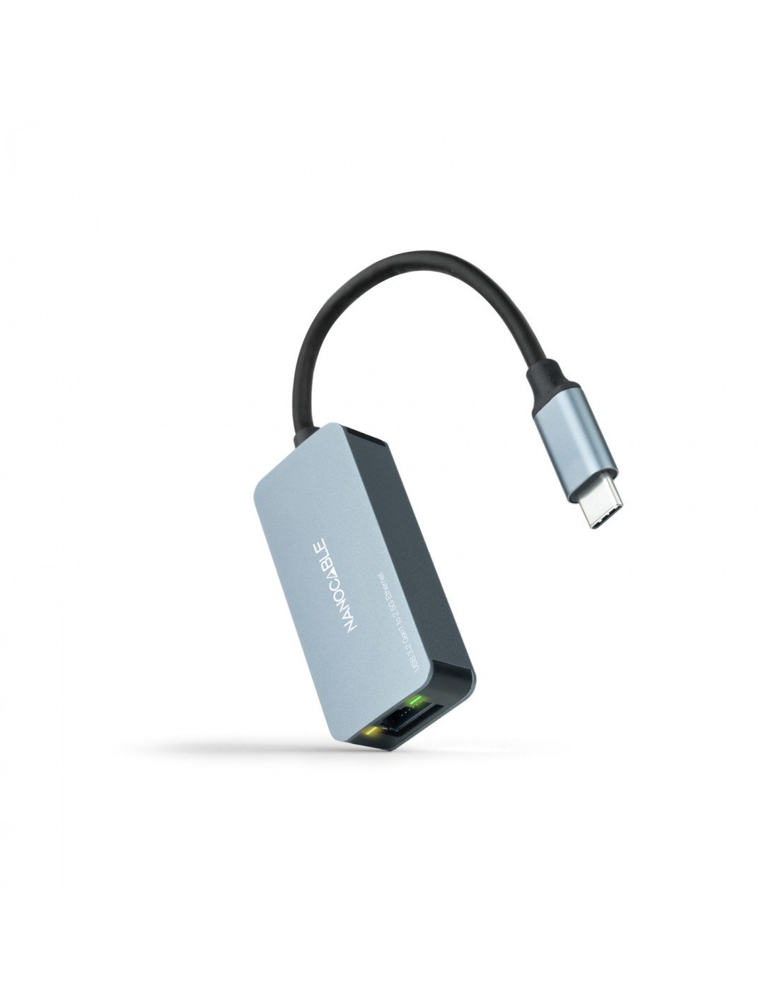 Nanocable Conversor USB-C 3.2 GEN1 a Ethernet 2.5G, Aluminio, Gris, 15 cm