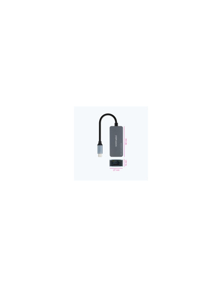 Nanocable Conversor USB-C 3.2 GEN1 a Ethernet 2.5G, Aluminio, Gris,