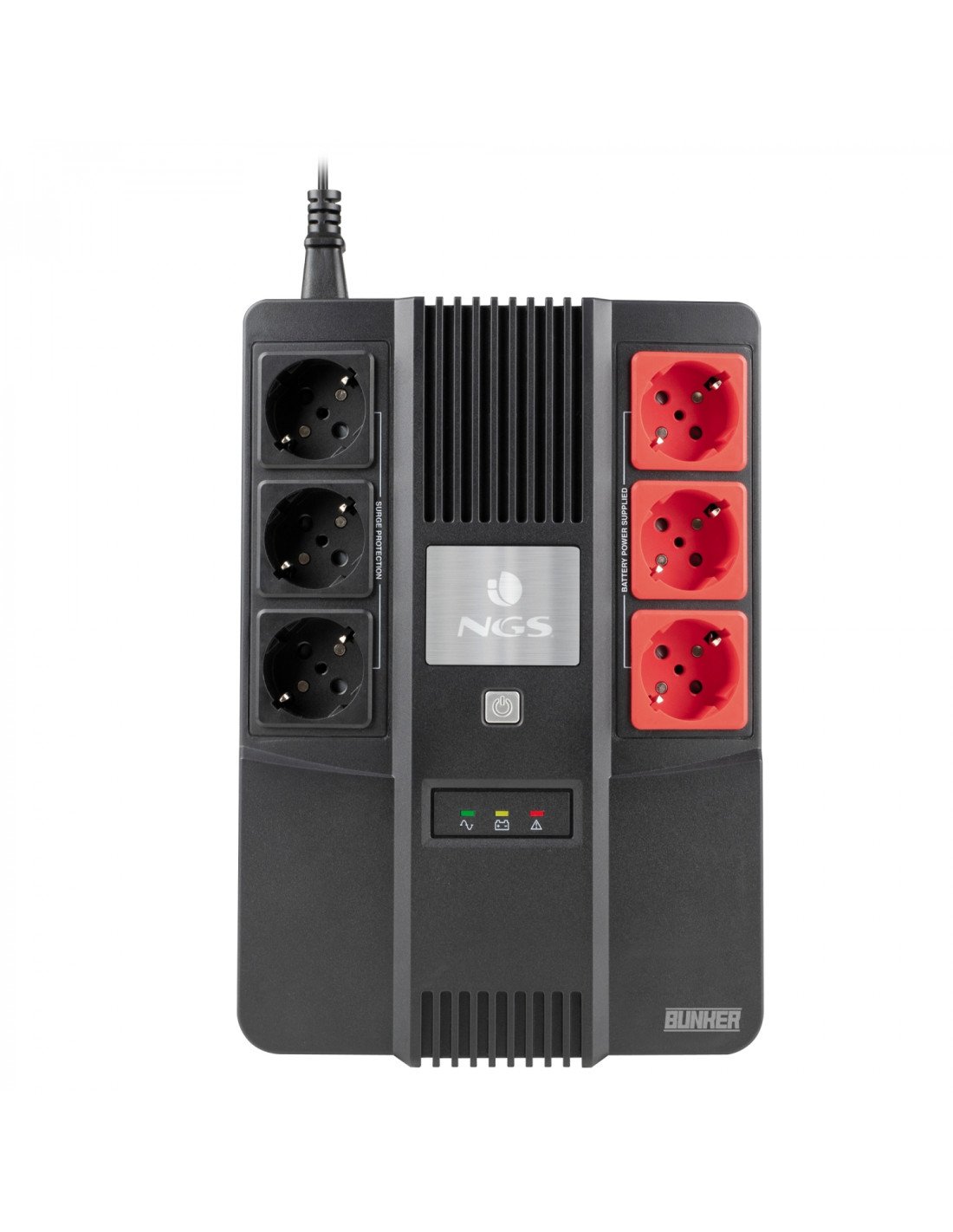 SAI OFFLINE NGS 600VA 360W PROTECCION SOBRECARGAS CORTOCIRCUITO 6XTOMAS SCHUKO AVR BACK BOOST NEGRO FORTRESSBUNKER