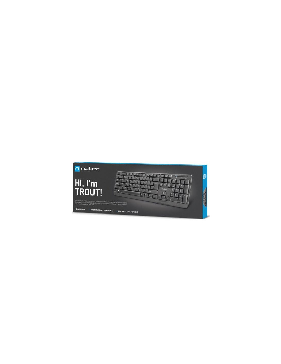 TECLADO NATEC TROUT SLIM USB MULTIMEDIA BLACK