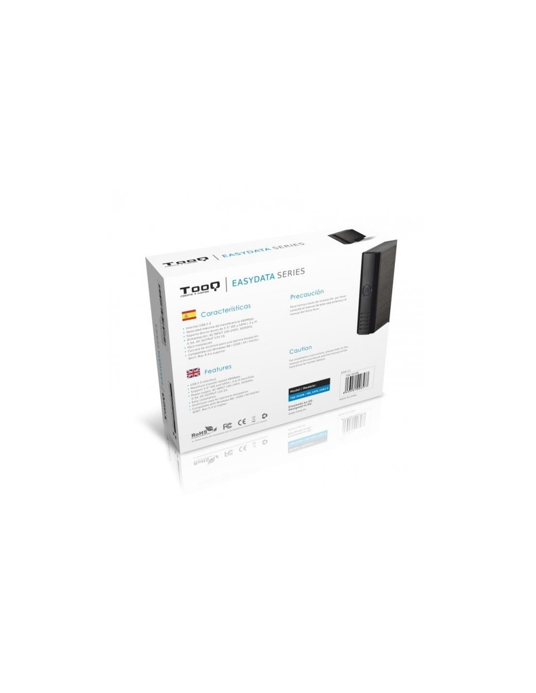 CAJA EXTERNA TOOQ HDD 3.5 IDE/SATA USB BLACK